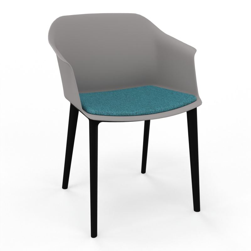 SCOTT FAUTEUIL+PLACET TISSU 4 PIEDS PP COQUE POLYPRO OZ SV B4