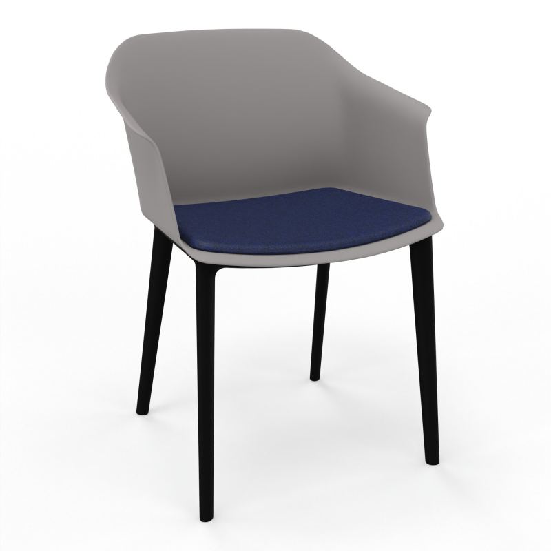 SCOTT FAUTEUIL+PLACET TISSU 4 PIEDS PP COQUE POLYPRO OZ SV B6