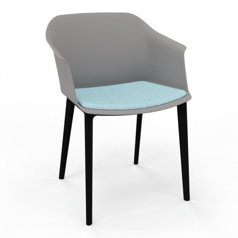 SCOTT FAUTEUIL+PLACET TISSU 4 PIEDS PP COQUE POLYPRO OZ SV BF