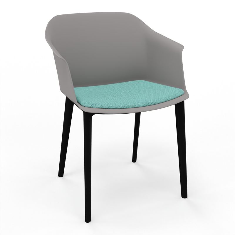 SCOTT FAUTEUIL+PLACET TISSU 4 PIEDS PP COQUE POLYPRO OZ SV BG