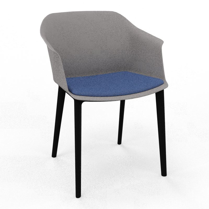SCOTT FAUTEUIL+PLACET TISSU 4 PIEDS PP COQUE POLYPRO OZ SV BH
