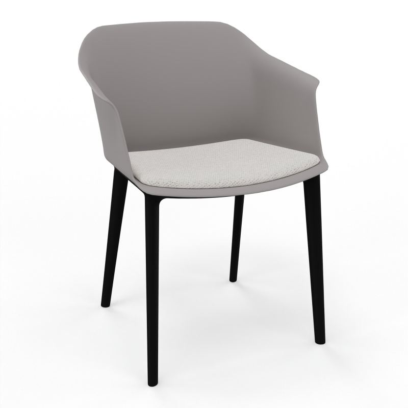 SCOTT FAUTEUIL+PLACET TISSU 4 PIEDS PP COQUE POLYPRO OZ SV BM