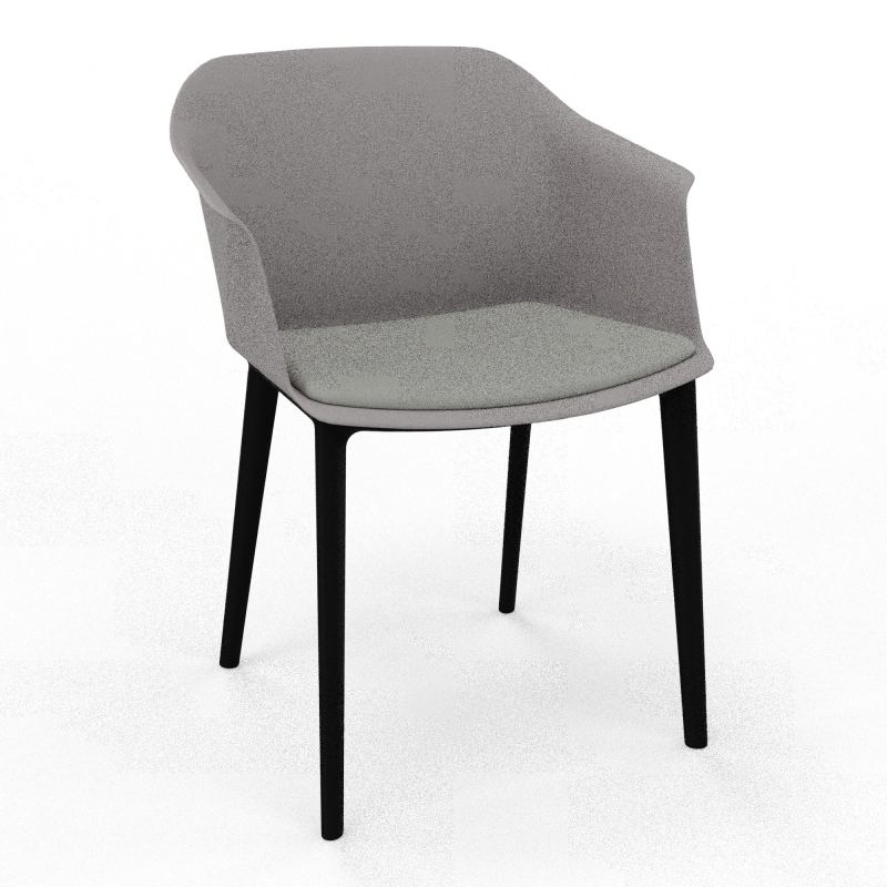 SCOTT FAUTEUIL+PLACET TISSU 4 PIEDS PP COQUE POLYPRO OZ SV CA