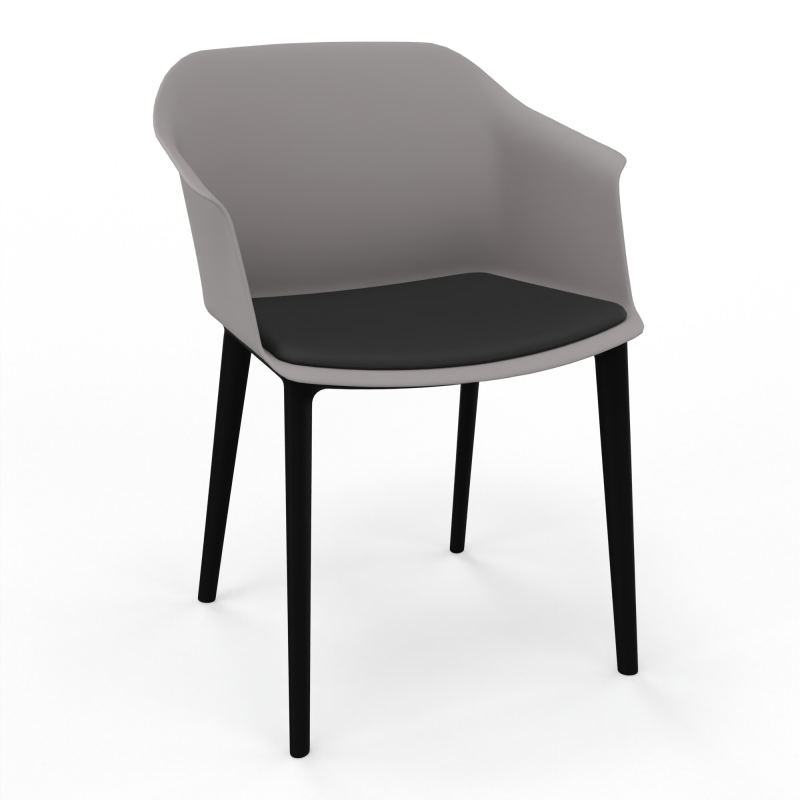 SCOTT FAUTEUIL+PLACET TISSU 4 PIEDS PP COQUE POLYPRO OZ SV CB
