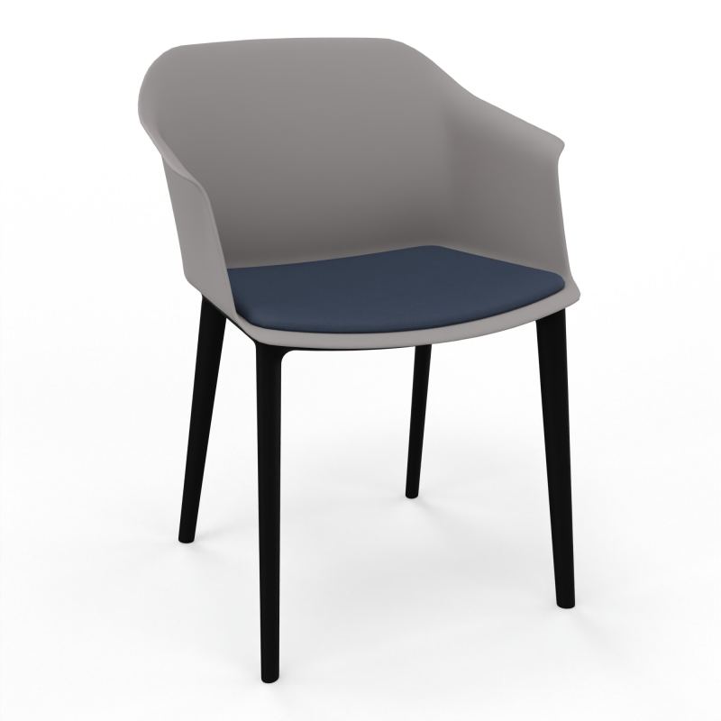 SCOTT FAUTEUIL+PLACET TISSU 4 PIEDS PP COQUE POLYPRO OZ SV CC