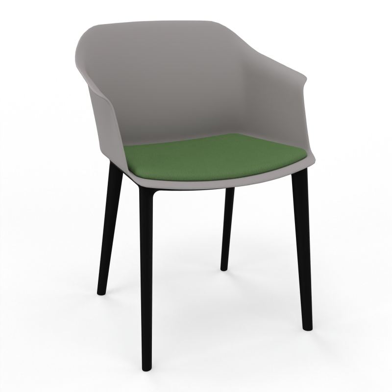 SCOTT FAUTEUIL+PLACET TISSU 4 PIEDS PP COQUE POLYPRO OZ SV CE
