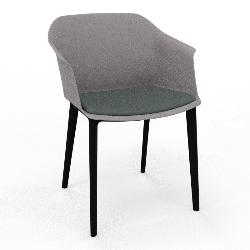 SCOTT FAUTEUIL+PLACET TISSU 4 PIEDS PP COQUE POLYPRO OZ SV CF