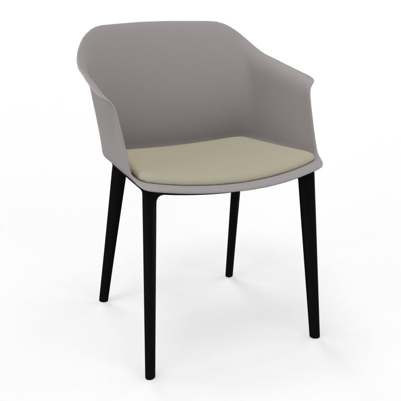 SCOTT FAUTEUIL+PLACET TISSU 4 PIEDS PP COQUE POLYPRO OZ SV CG