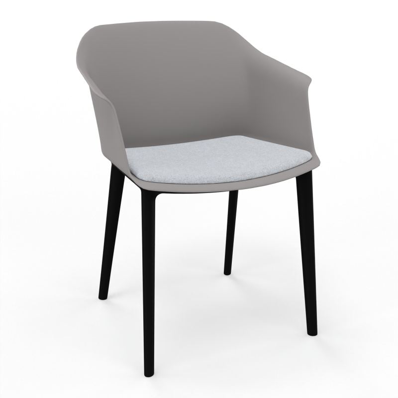 SCOTT FAUTEUIL+PLACET TISSU 4 PIEDS PP COQUE POLYPRO OZ SV DA