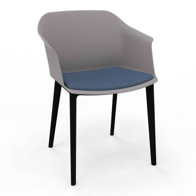 SCOTT FAUTEUIL+PLACET TISSU 4 PIEDS PP COQUE POLYPRO OZ SV DC