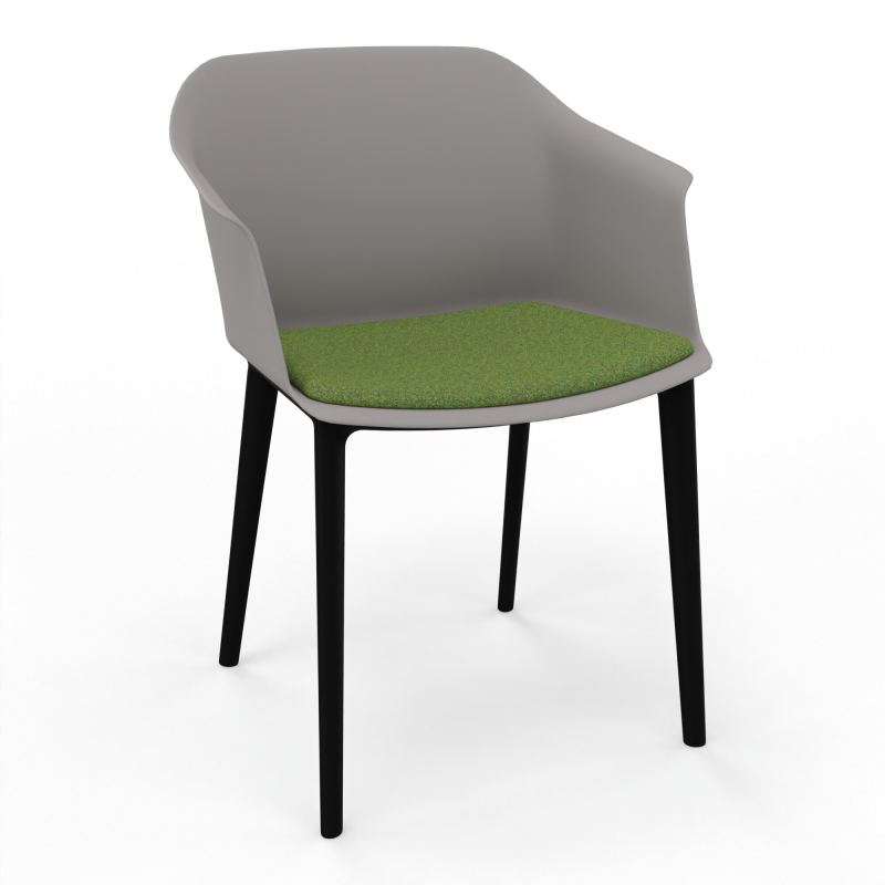 SCOTT FAUTEUIL+PLACET TISSU 4 PIEDS PP COQUE POLYPRO OZ SV DE