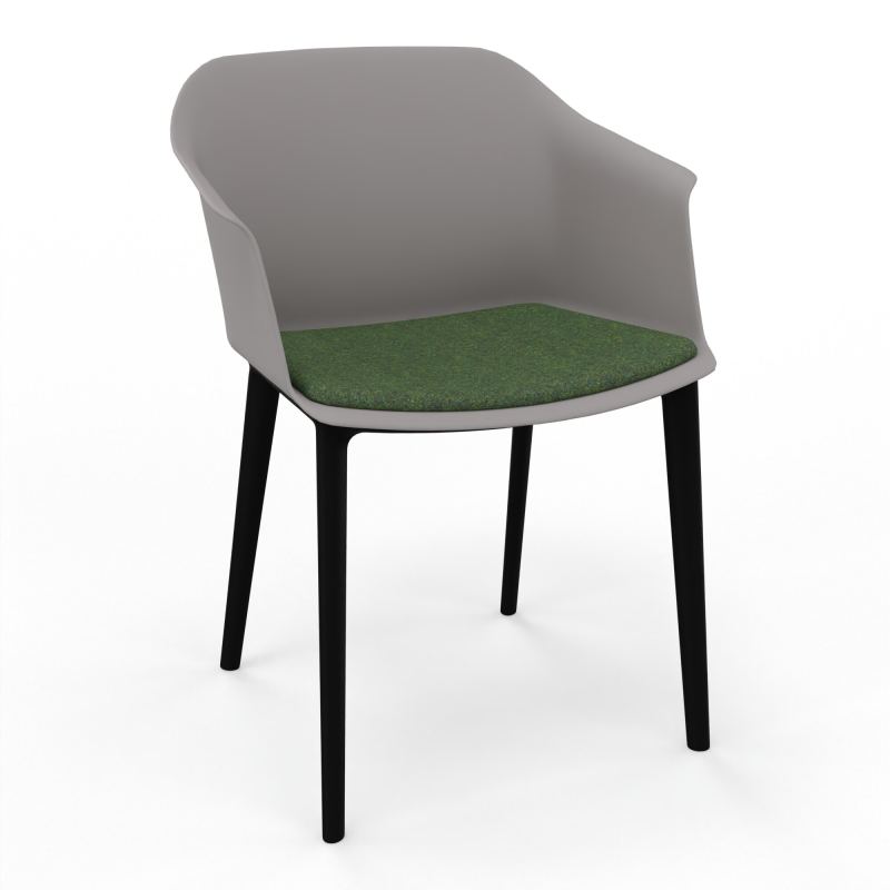 SCOTT FAUTEUIL+PLACET TISSU 4 PIEDS PP COQUE POLYPRO OZ SV DG