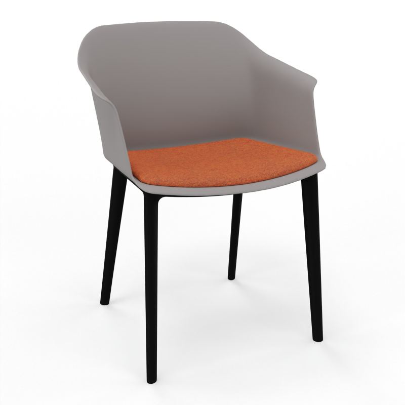 SCOTT FAUTEUIL+PLACET TISSU 4 PIEDS PP COQUE POLYPRO OZ SV DJ