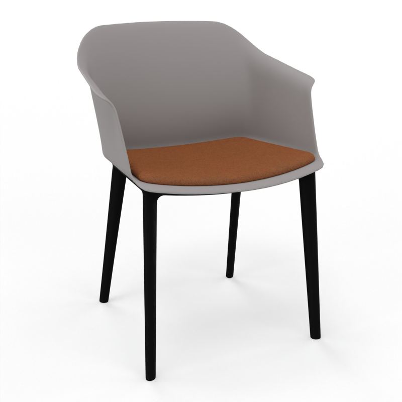 SCOTT FAUTEUIL+PLACET TISSU 4 PIEDS PP COQUE POLYPRO OZ SV DZ
