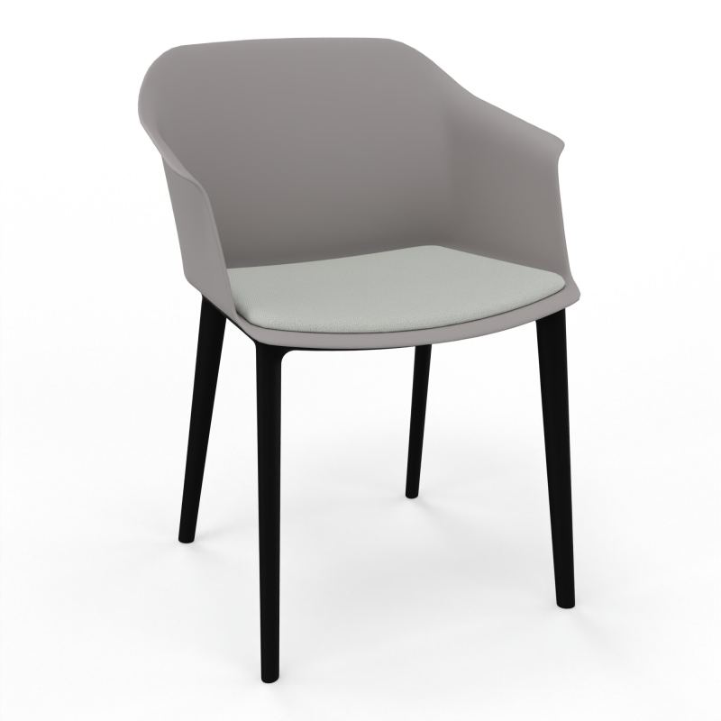 SCOTT FAUTEUIL+PLACET TISSU 4 PIEDS PP COQUE POLYPRO OZ SV E5