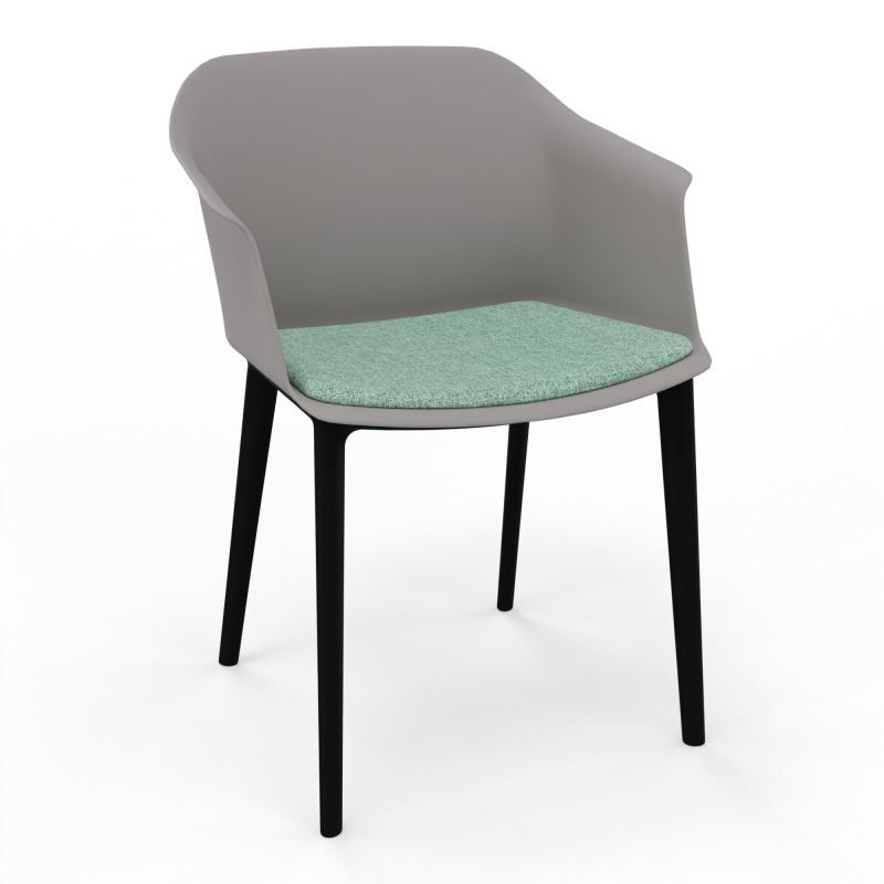 SCOTT FAUTEUIL+PLACET TISSU 4 PIEDS PP COQUE POLYPRO OZ SV E7