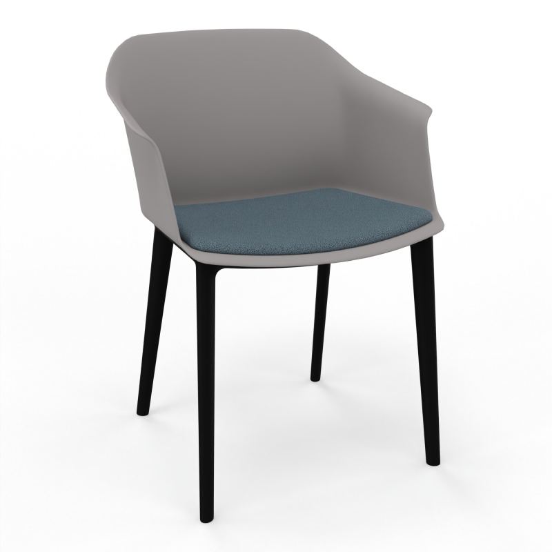 SCOTT FAUTEUIL+PLACET TISSU 4 PIEDS PP COQUE POLYPRO OZ SV KA