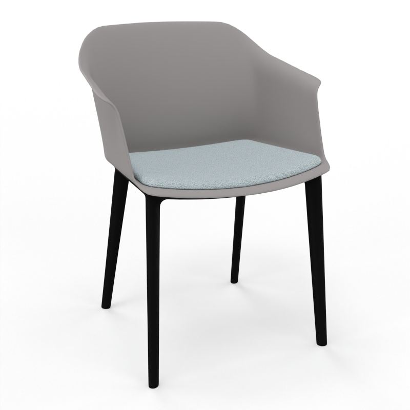 SCOTT FAUTEUIL+PLACET TISSU 4 PIEDS PP COQUE POLYPRO OZ SV KD