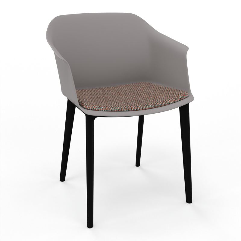 SCOTT FAUTEUIL+PLACET TISSU 4 PIEDS PP COQUE POLYPRO    OZ SV T6