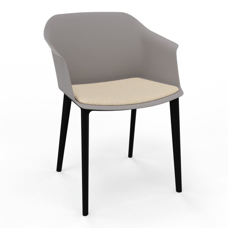 SCOTT FAUTEUIL+PLACET TISSU 4 PIEDS PP COQUE POLYPRO    OZ SV TL