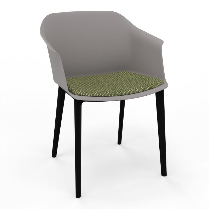 SCOTT FAUTEUIL+PLACET TISSU 4 PIEDS PP COQUE POLYPRO    OZ SV TU