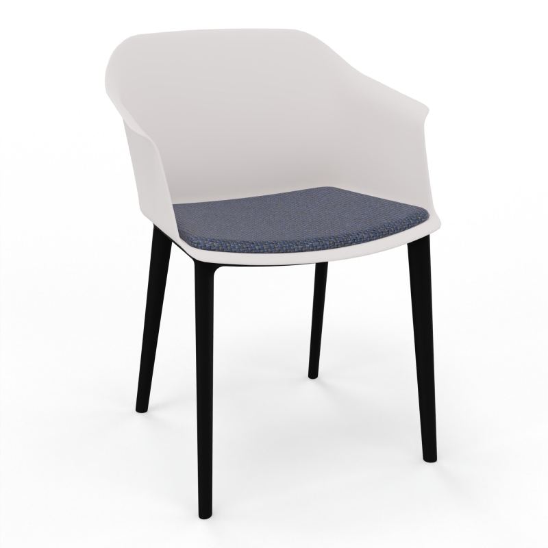 SCOTT FAUTEUIL+PLACET TISSU 4 PIEDS PP COQUE POLYPRO    PB SV T5