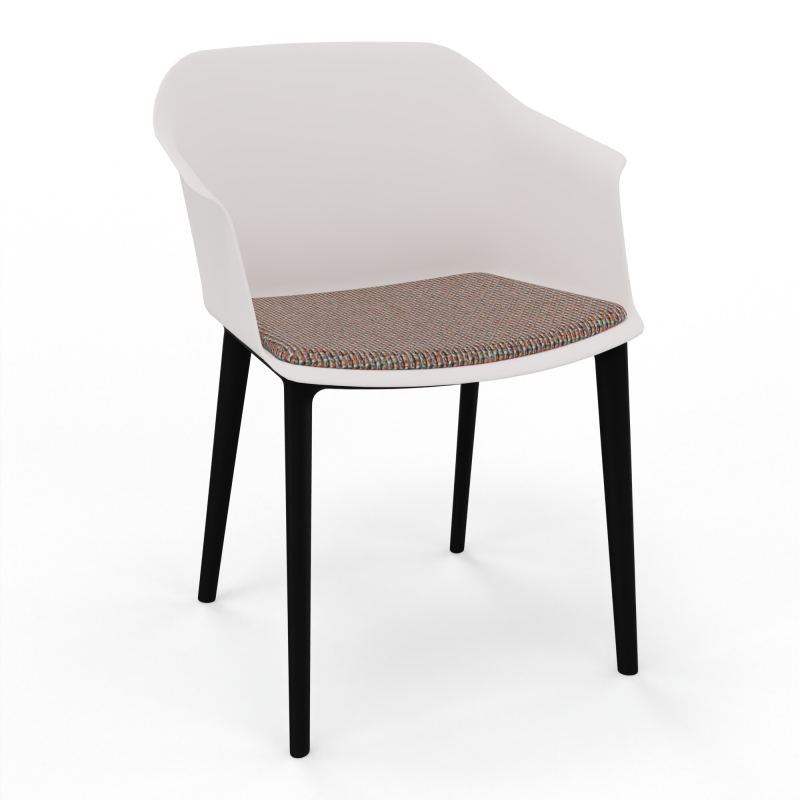 SCOTT FAUTEUIL+PLACET TISSU 4 PIEDS PP COQUE POLYPRO    PB SV T6