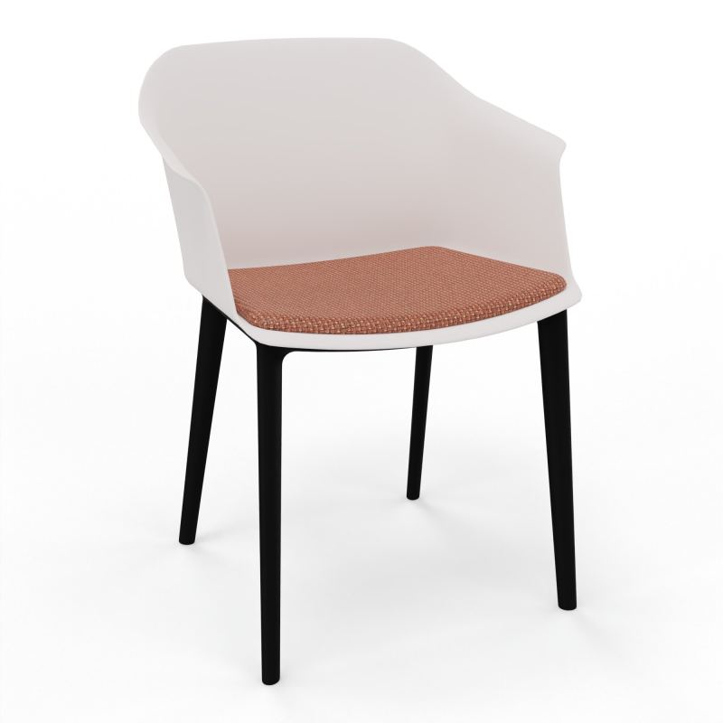SCOTT FAUTEUIL+PLACET TISSU 4 PIEDS PP COQUE POLYPRO    PB SV T7