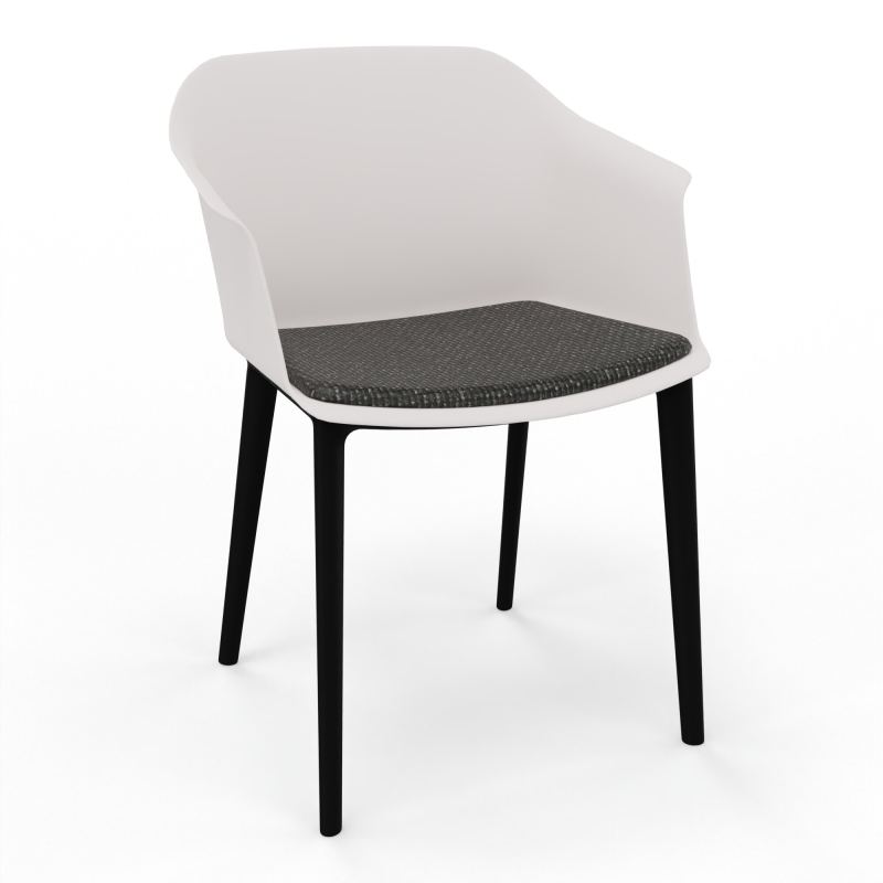 SCOTT FAUTEUIL+PLACET TISSU 4 PIEDS PP COQUE POLYPRO    PB SV T9