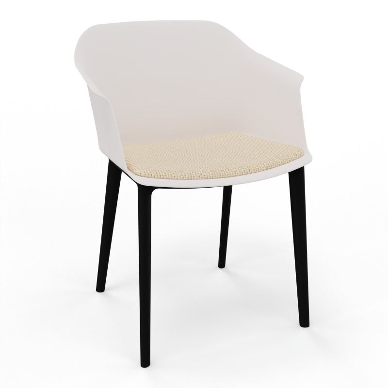 SCOTT FAUTEUIL+PLACET TISSU 4 PIEDS PP COQUE POLYPRO    PB SV TL