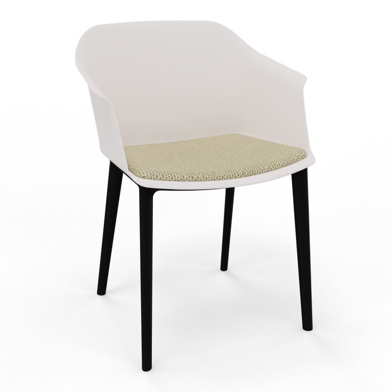 SCOTT FAUTEUIL+PLACET TISSU 4 PIEDS PP COQUE POLYPRO    PB SV TZ