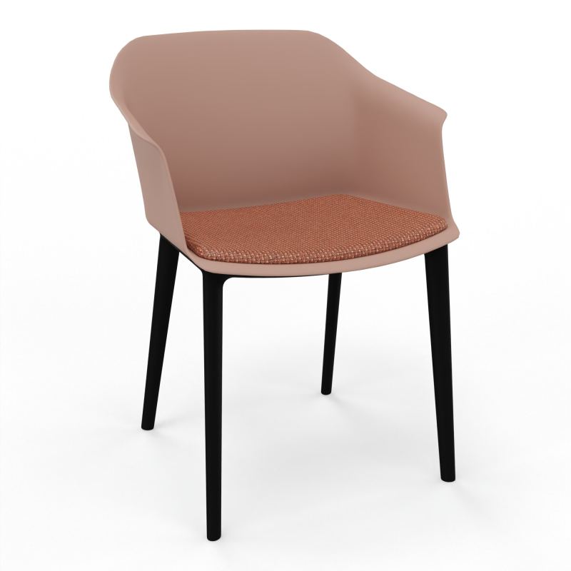 SCOTT FAUTEUIL+PLACET TISSU 4 PIEDS PP COQUE POLYPRO    PM SV T7