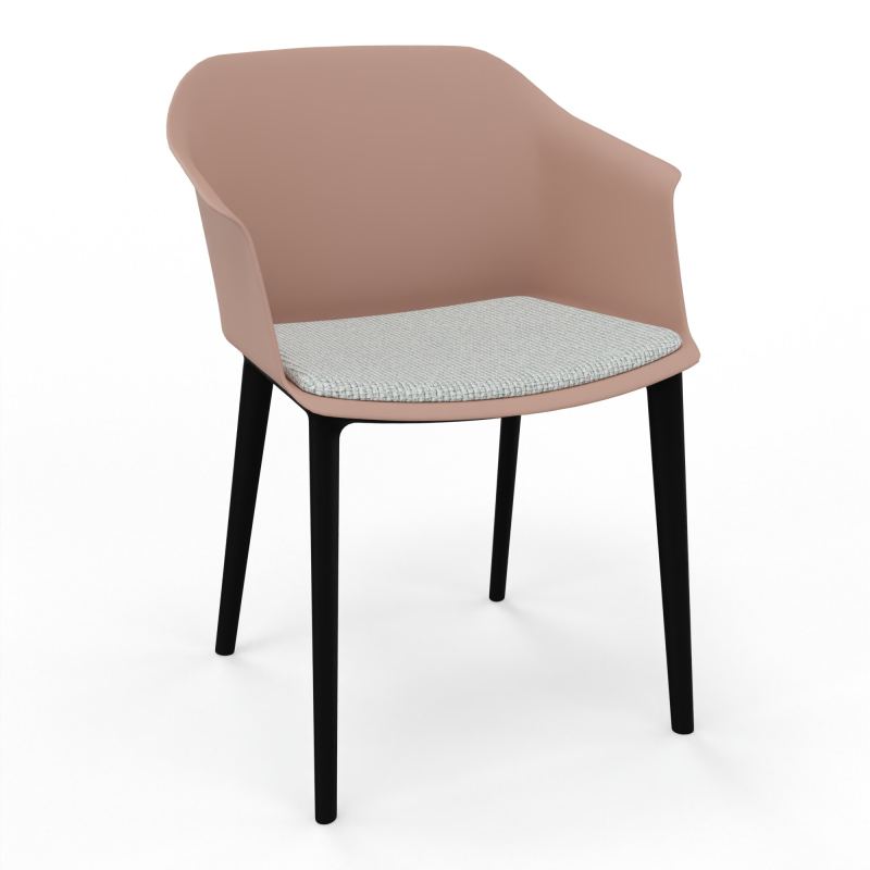 SCOTT FAUTEUIL+PLACET TISSU 4 PIEDS PP COQUE POLYPRO    PM SV T8