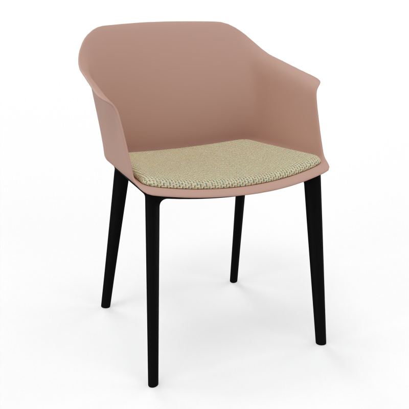 SCOTT FAUTEUIL+PLACET TISSU 4 PIEDS PP COQUE POLYPRO    PM SV TZ