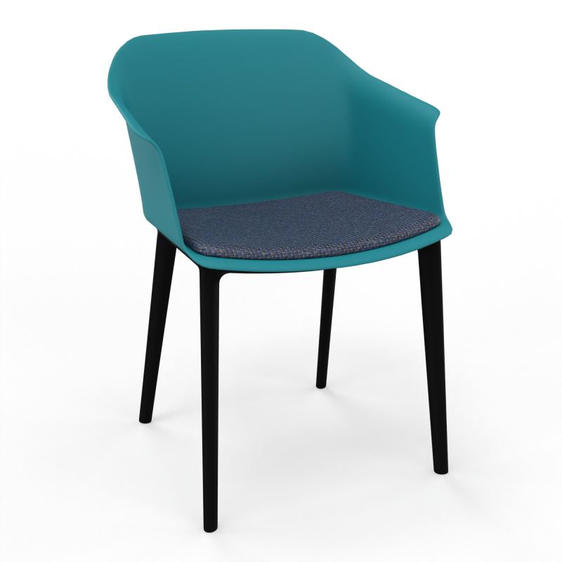 SCOTT FAUTEUIL+PLACET TISSU 4 PIEDS PP COQUE POLYPRO    PN SV T5
