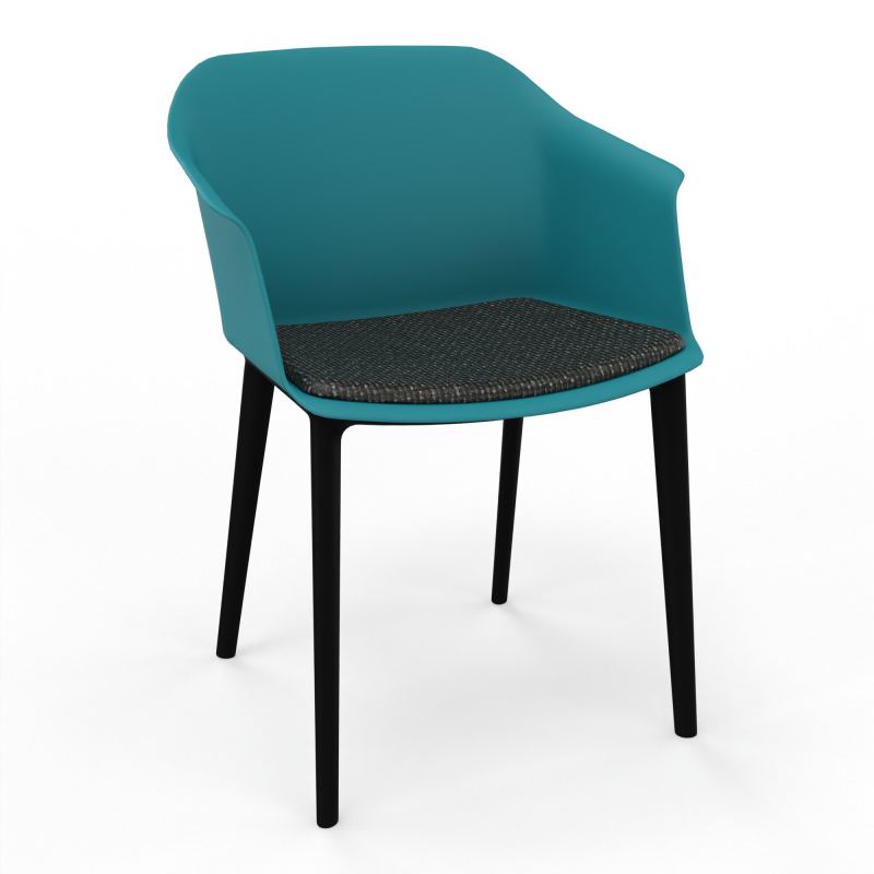 SCOTT FAUTEUIL+PLACET TISSU 4 PIEDS PP COQUE POLYPRO    PN SV T9