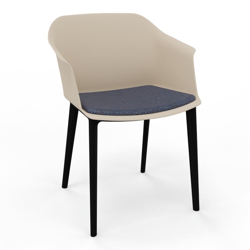 SCOTT FAUTEUIL+PLACET TISSU 4 PIEDS PP COQUE POLYPRO    QW SV T5