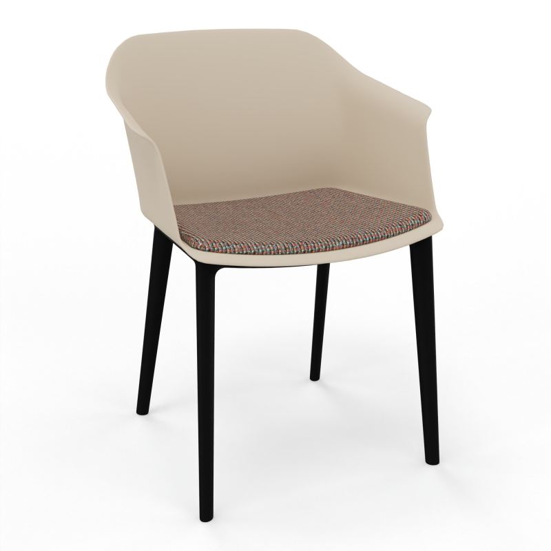 SCOTT FAUTEUIL+PLACET TISSU 4 PIEDS PP COQUE POLYPRO    QW SV T6