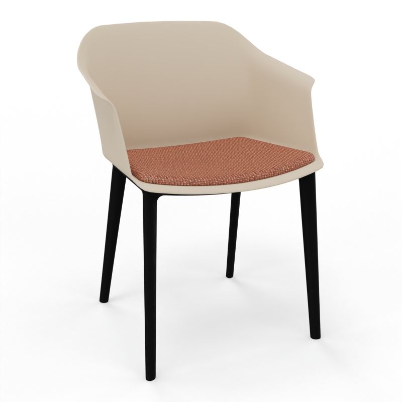 SCOTT FAUTEUIL+PLACET TISSU 4 PIEDS PP COQUE POLYPRO    QW SV T7