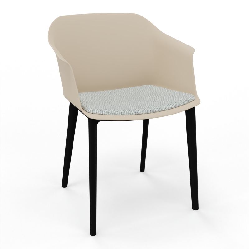 SCOTT FAUTEUIL+PLACET TISSU 4 PIEDS PP COQUE POLYPRO    QW SV T8