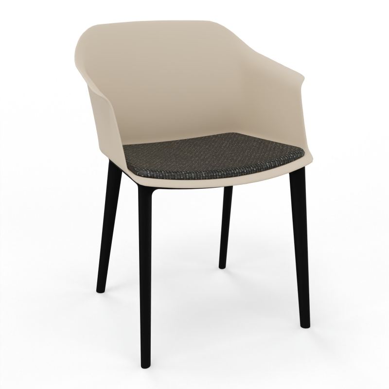 SCOTT FAUTEUIL+PLACET TISSU 4 PIEDS PP COQUE POLYPRO    QW SV T9