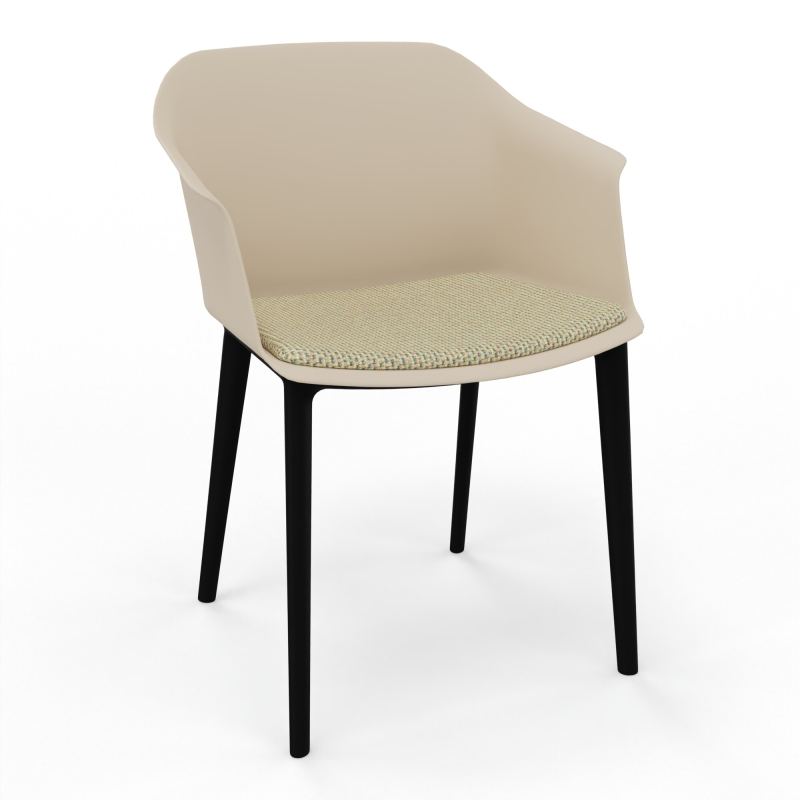 SCOTT FAUTEUIL+PLACET TISSU 4 PIEDS PP COQUE POLYPRO    QW SV TZ