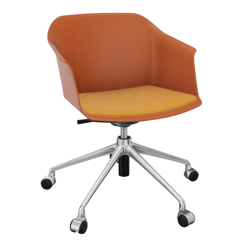 SCOTT FAUTEUIL+PLACET TISSU 5 BRANCHES ROULETTES COQUE POLYPRO O9 SQ BO