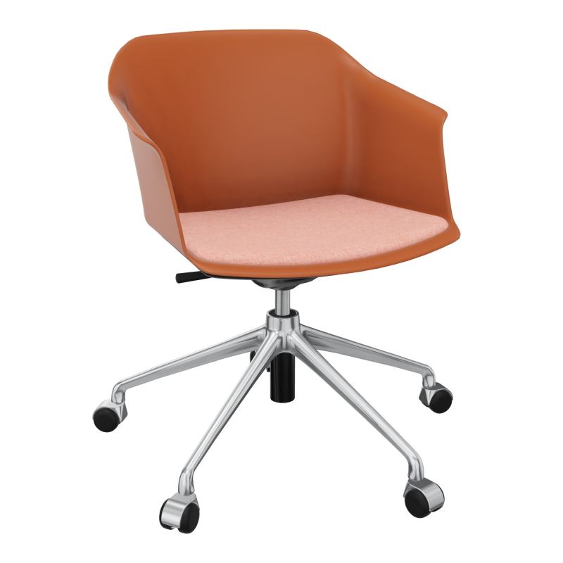 SCOTT FAUTEUIL+PLACET TISSU 5 BRANCHES ROULETTES COQUE POLYPRO O9 SQ DH