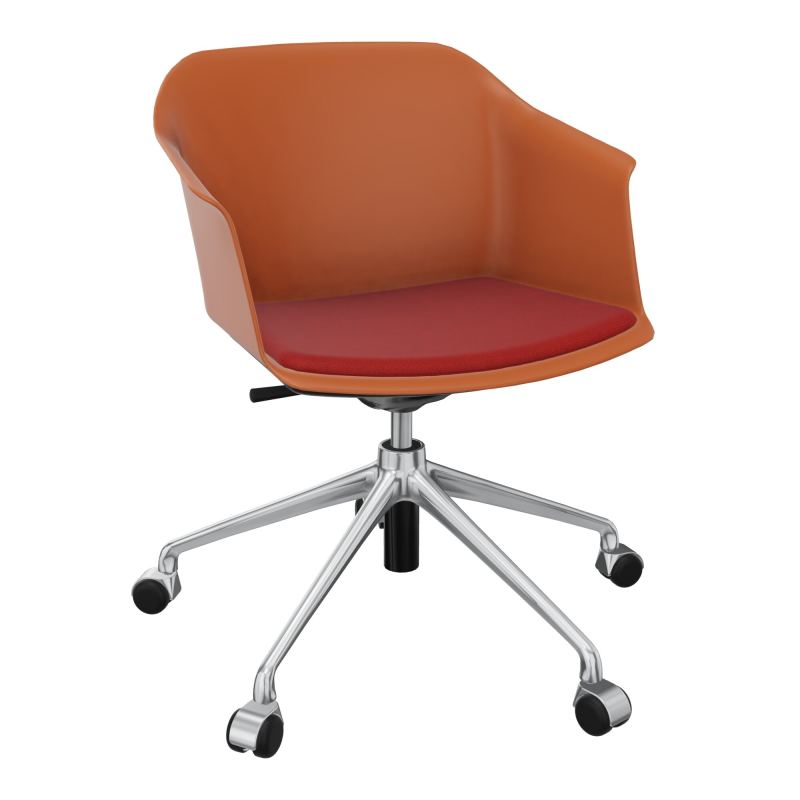 SCOTT FAUTEUIL+PLACET TISSU 5 BRANCHES ROULETTES COQUE POLYPRO O9 SQ E6