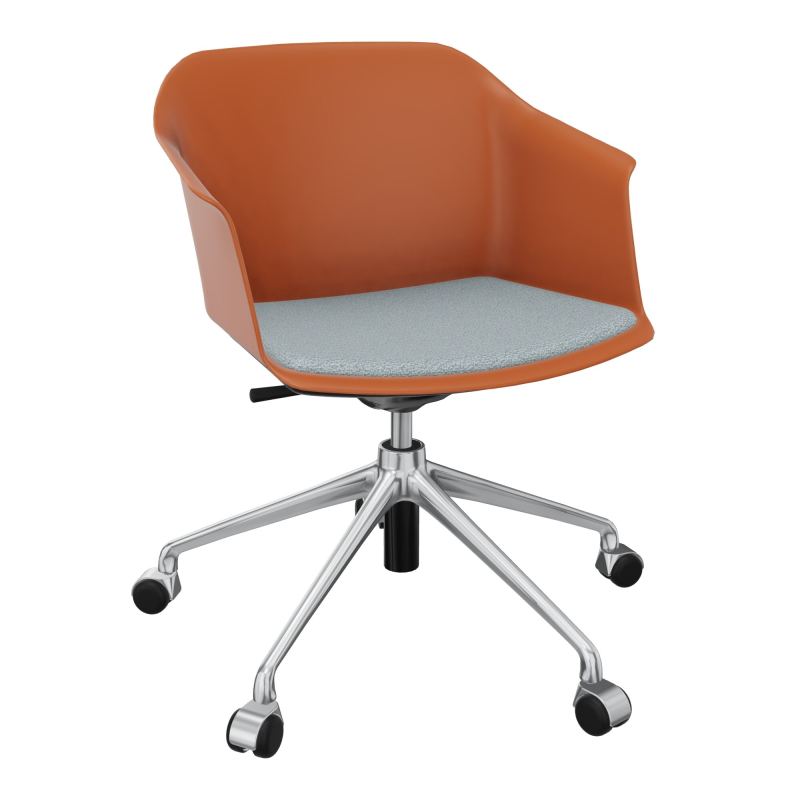 SCOTT FAUTEUIL+PLACET TISSU 5 BRANCHES ROULETTES COQUE POLYPRO O9 SQ KD
