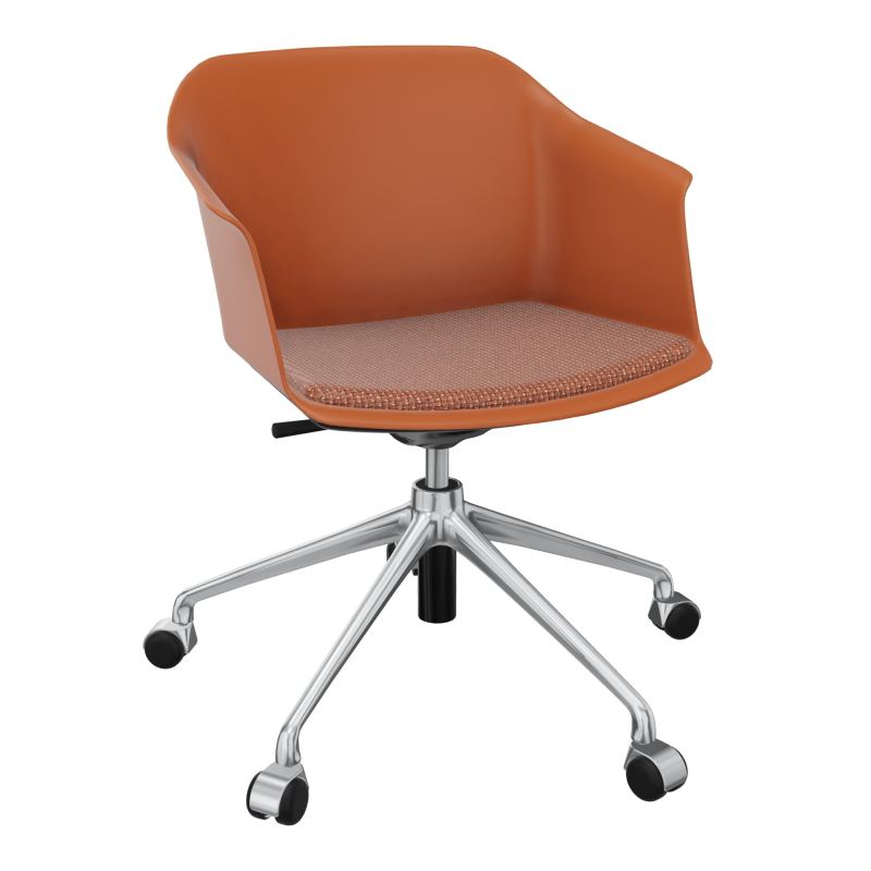 SCOTT FAUTEUIL+PLACET TISSU 5 BRANCHES ROULETTES COQUE POLYPRO    O9 SQ T7