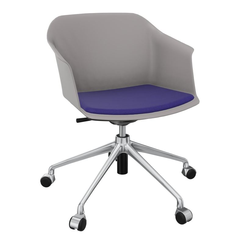 SCOTT FAUTEUIL+PLACET TISSU 5 BRANCHES ROULETTES COQUE POLYPRO OZ SQ A3