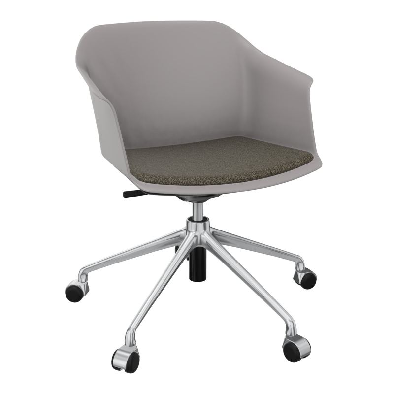 SCOTT FAUTEUIL+PLACET TISSU 5 BRANCHES ROULETTES COQUE POLYPRO OZ SQ B7