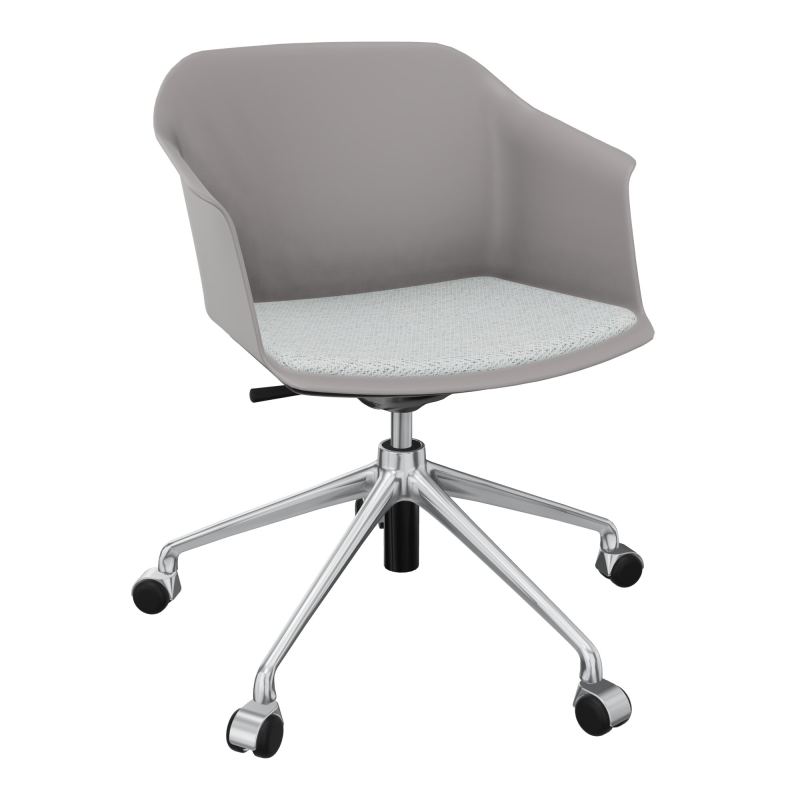 SCOTT FAUTEUIL+PLACET TISSU 5 BRANCHES ROULETTES COQUE POLYPRO OZ SQ BC